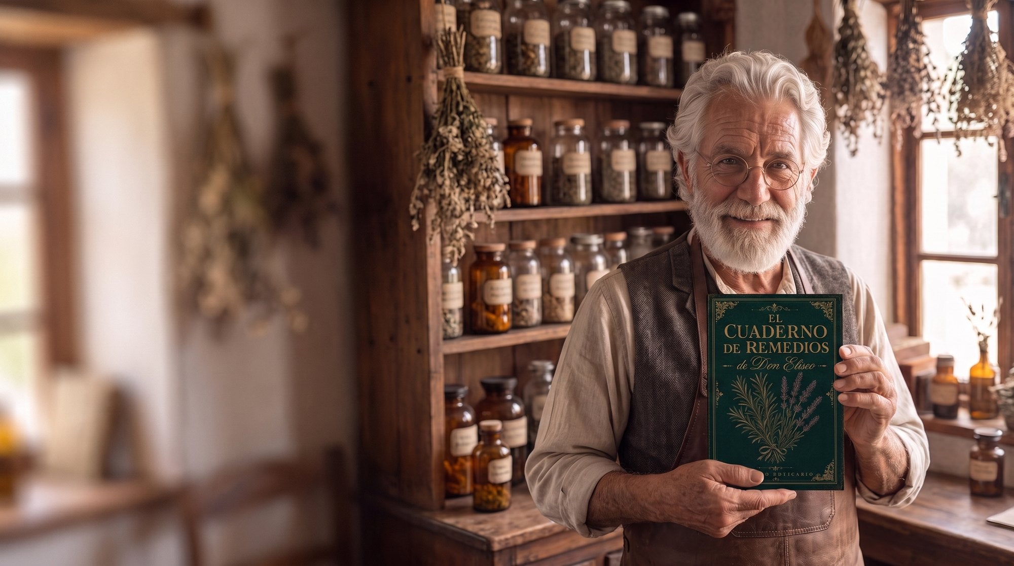 Don Eliseo con su Cuaderno